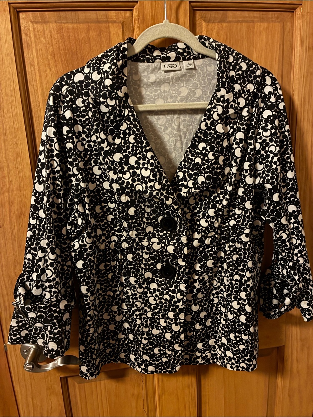 Cato Black & White Circles Blazer